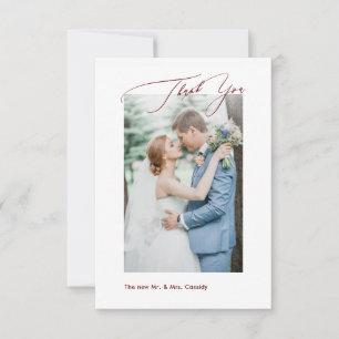 Carte De Remerciements Bourgogne do-it-yourself couleurs Luxe Script Mari