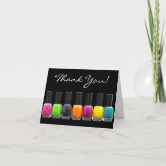 Carte De Remerciements Bouteilles de vernis à ongles colorées, Salon de m