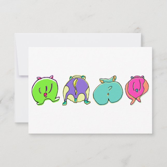 Carte De Remerciements Boutons de hamster colorés (Devant)