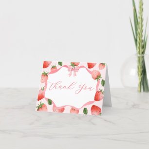 Carte De Remerciements Bow rose Berry Baby shower sucré