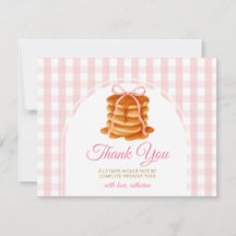 Bows and Brunch Pancake Pink 1st Birthday Gingham