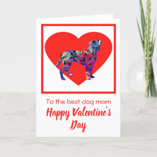 Carte De Remerciements Boxer Chien Red Valentine's Day Grey Card