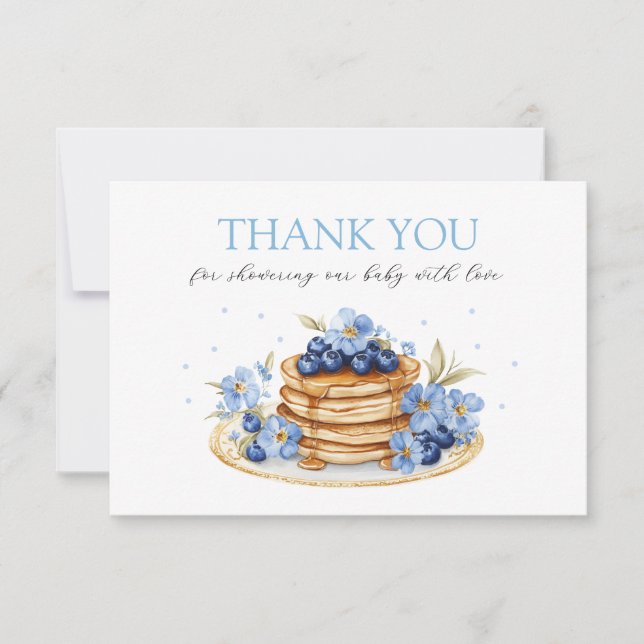 Carte De Remerciements Boy Blueberry Pancake Baby Brunch Baby shower (Devant)