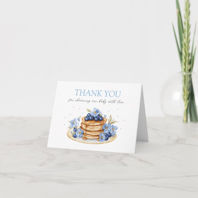 Carte De Remerciements Boy Blueberry Pancake Baby Brunch Baby shower (Devant)