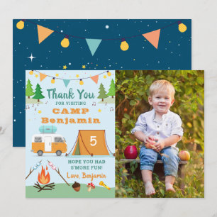 Carte De Remerciements Boys Camping Anniversaire Camp Party Photo