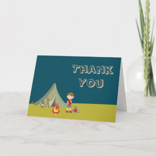 Carte De Remerciements Boy's Camping Birthday Thank You Folded A7 Card