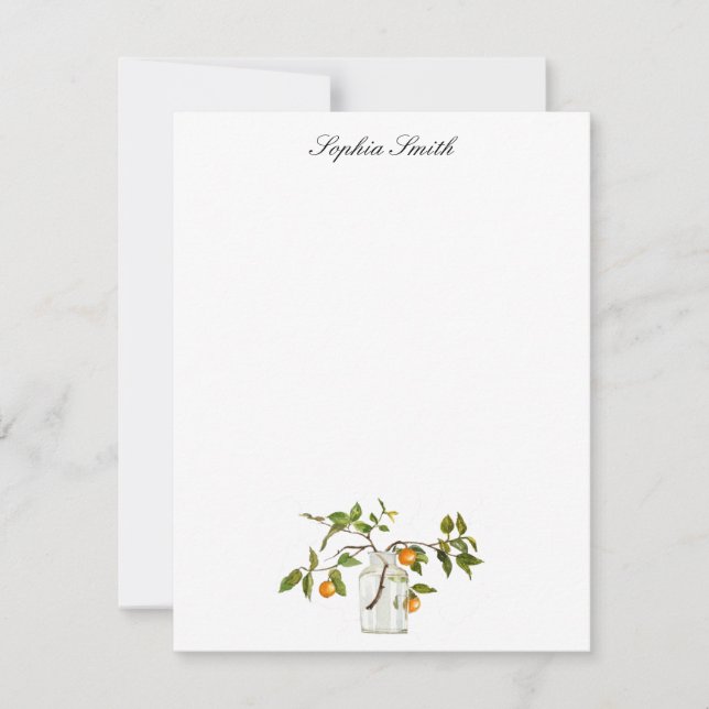 Carte De Remerciements Branche de citron dans un pot  (Devant)