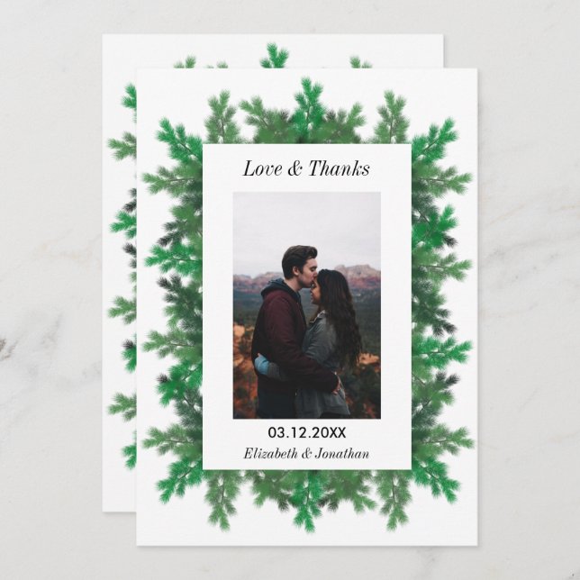 Carte De Remerciements Branches de l'arbre d'hiver Mariage photo (Devant / Derrière)