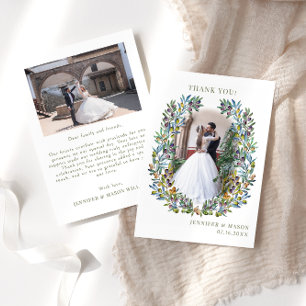 Carte De Remerciements Branches d'oliviers de Bohême Mariage Photo