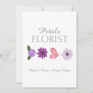 Carte De Remerciements Branding d'entreprise de fleuriste de boutique mod