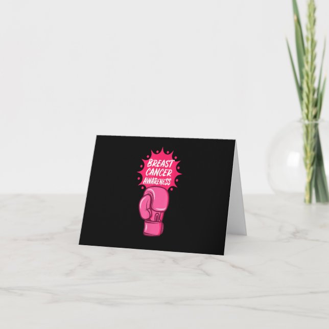 Carte De Remerciements Breast Cancer Awareness Boxing Glove Support Survi (Devant)