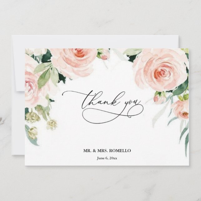 Carte De Remerciements Bridal shower rosa oro floral Foam Boards (Devant)