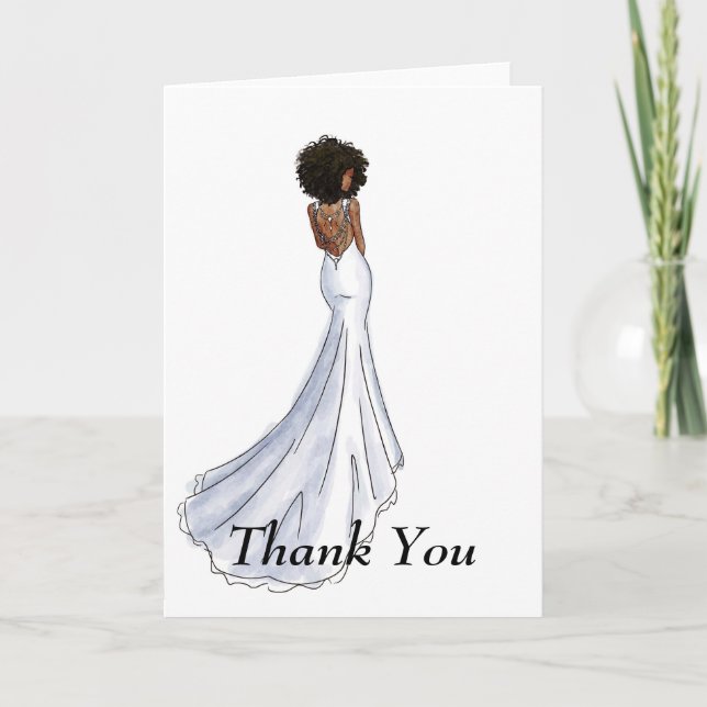 Carte De Remerciements Bridal Thank You Card- African American (Devant)