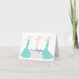 Carte De Remerciements BRIDE & Co Bridesmaitres Mariage Turquoise Bridal 
