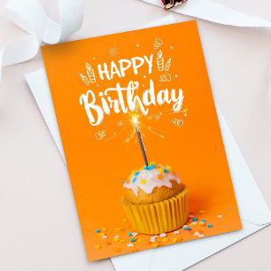 Carte De Remerciements Bright С upcake Happy Birthday Greeting Card