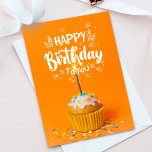 Carte De Remerciements Bright Сupcake Happy Birthday Greeting Card<br><div class="desc">Create your perfect Greeting Card with this Bright Сupcake Happy Birthday Greeting Card template. You can easily personalize it to be uniquely yours! For further customization,  please click the "Personalize this template" link.</div>