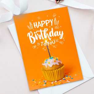 Carte De Remerciements Bright Сupcake Happy Birthday Greeting Card