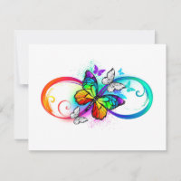 Bright infinity with rainbow butterfly