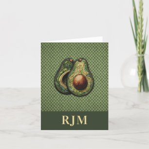 Carte De Remerciements Broderie Avocado Lover Faux