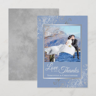 Carte De Remerciements Broderie d'argent sur des remerciements de mariage