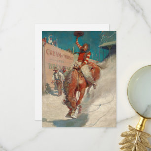 Carte De Remerciements Bronco Buster par Newell Convers Wyeth