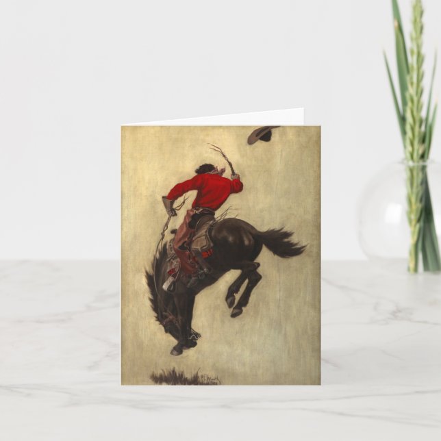 Carte De Remerciements Bronco par Newell Convers Wyeth (Devant)