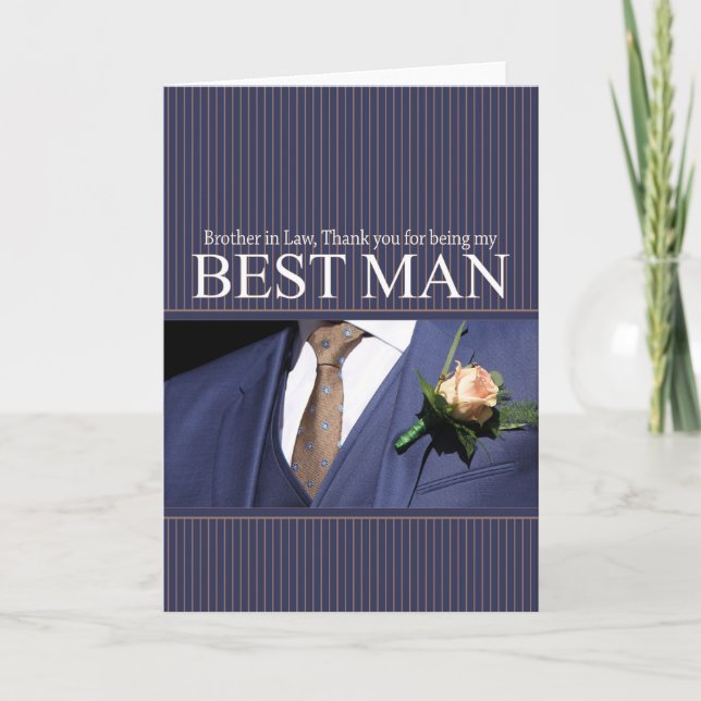 Carte De Remerciements Brother in Law best man thank you (Devant)