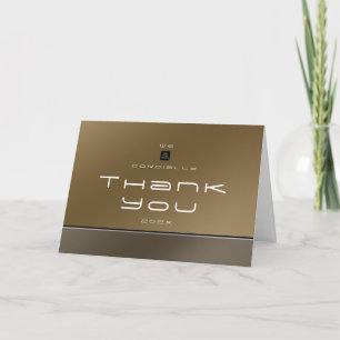 Carte De Remerciements Brown d'affaires moderne et chic