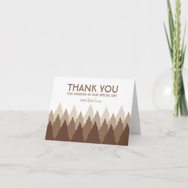 Carte De Remerciements Brown Forest Range Mariage (Devant)