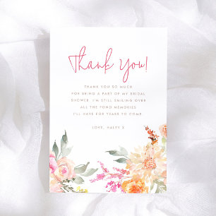 Carte De Remerciements Brunch de mariage floral aquarelle pour une mariée