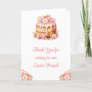 Carte De Remerciements Brunch de Pâques au gâteau de printemps