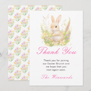 Carte De Remerciements Brunch de Pâques Lapin de printemps