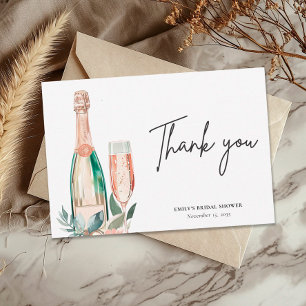 Carte De Remerciements Brunch et Bubbly Shower de Mariage