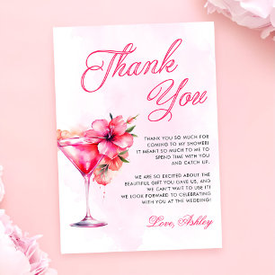 Carte De Remerciements Brunch et Champagne pétillant Shower de mariage