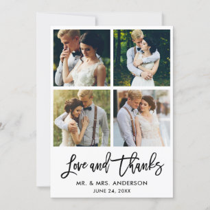 Carte De Remerciements Brush Script Love and Thanks Mariage 4 Photo