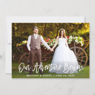 Carte De Remerciements Brush Script Notre aventure commence Mariage
