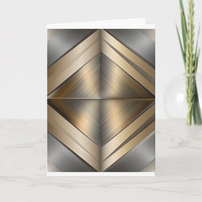 Carte De Remerciements Brushed Metallic Geometric Diamond Pattern (Devant)