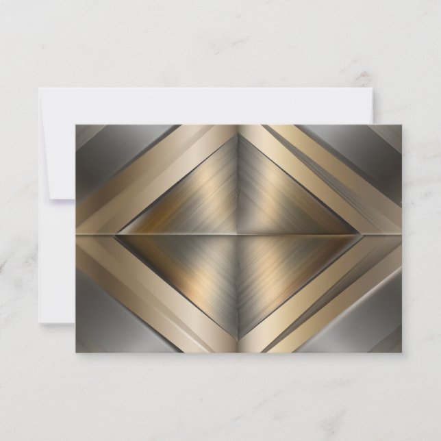 Carte De Remerciements Brushed Metallic Geometric Diamond Pattern (Devant)