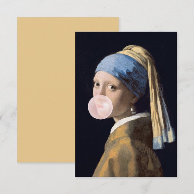 Carte De Remerciements Bubble Gum Diva avec oreille perle (Devant / Derrière)