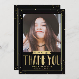 Carte De Remerciements Bubbly Chic Graduation Thank You Note Card