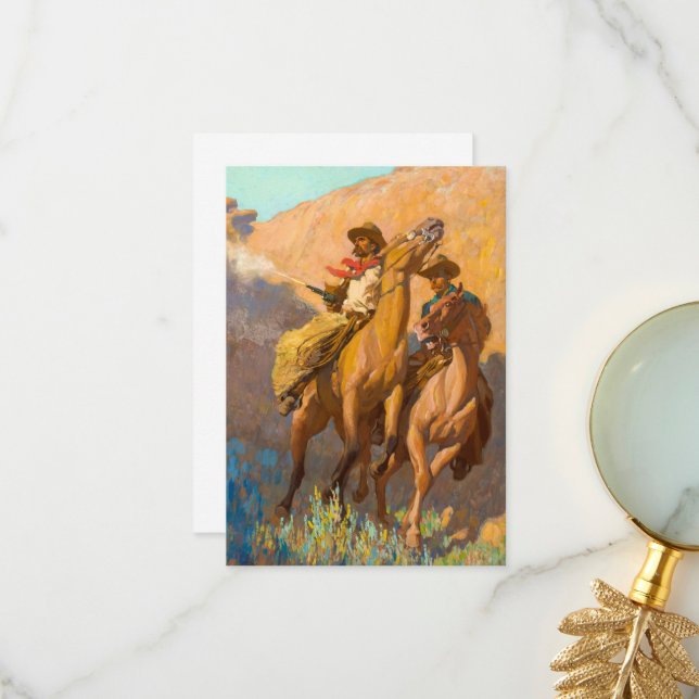 Carte De Remerciements Buck Peters, Ranchman par Maynard Dixon (Devant/Arrière en situation)