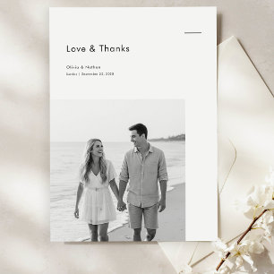 Carte De Remerciements Budget simple pour des photos de mariage formelles