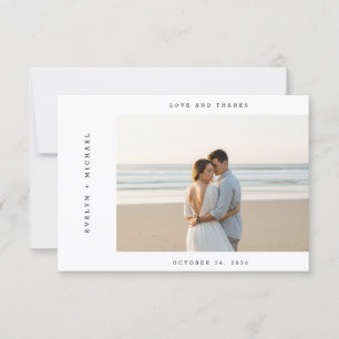 Carte De Remerciements Budget Simple pour une Photo de Mariage de Style M