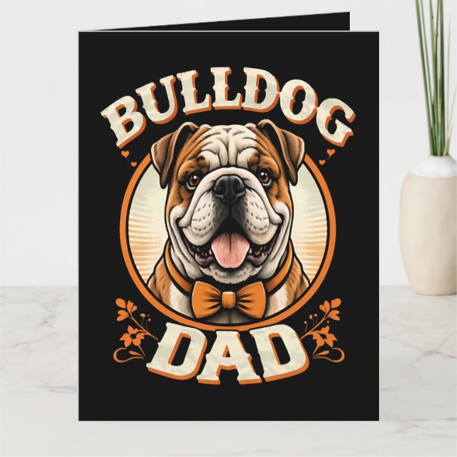 Carte De Remerciements Bulldog Dad – Cute Vintage Bulldog Father’s Day (Devant)