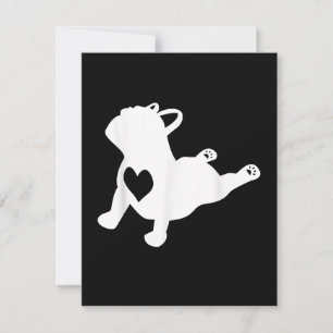 Carte De Remerciements Bulldog Yoga Pose Love Heart Workft Cadeau