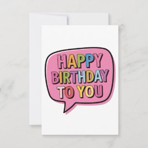 Carte De Remerciements Bulle Joyeux Anniversaire