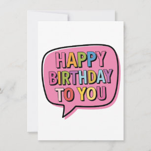 Carte De Remerciements Bulle Joyeux Anniversaire