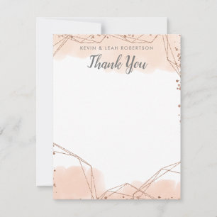 Carte De Remerciements Bulles et brassages Rose Parties scintillant en or