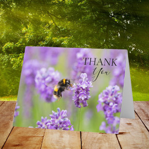 Carte De Remerciements Bumblebebe Sur Lavender