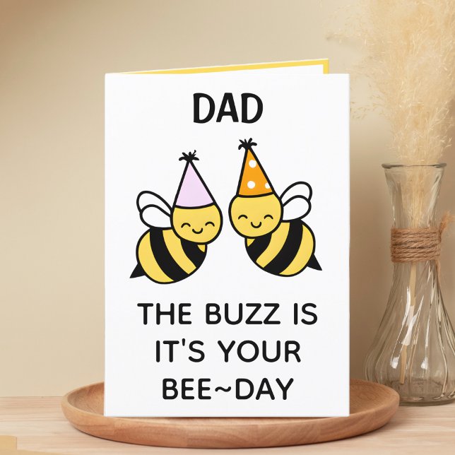 Carte De Remerciements Bumblebee Bee Papa Père Père Joyeux Anniversaire (cute bee bumblebee birthday card for dad)